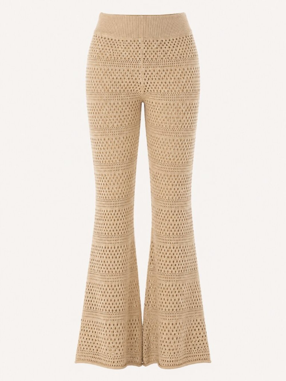Sincerely Jules New Crochet Flared Pants Small Cream Cotton Boho Swim Cover Up